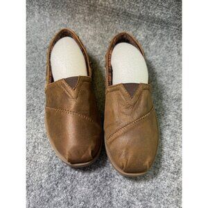 Bobs By Skechers Womens Brown Memory Foam Slip-On Flats Size 6.5
